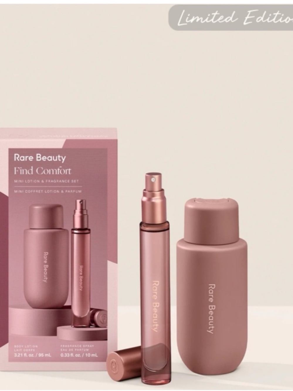 RARE BEAUTY FIND COMFORT 2 PIECE LOTION AND FRAGRANCE SET